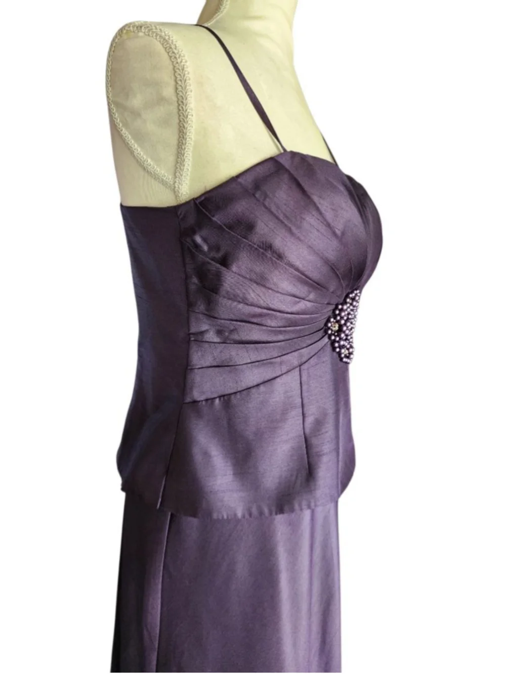 Jessica Howard Purple Formal Dress & Bolero Jacket Womens 6 Beaded Evening Gown